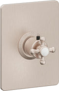California Faucets Del Mar StyleTherm Termostático de 3/4" - Manija de Cruz - Níquel Satinado