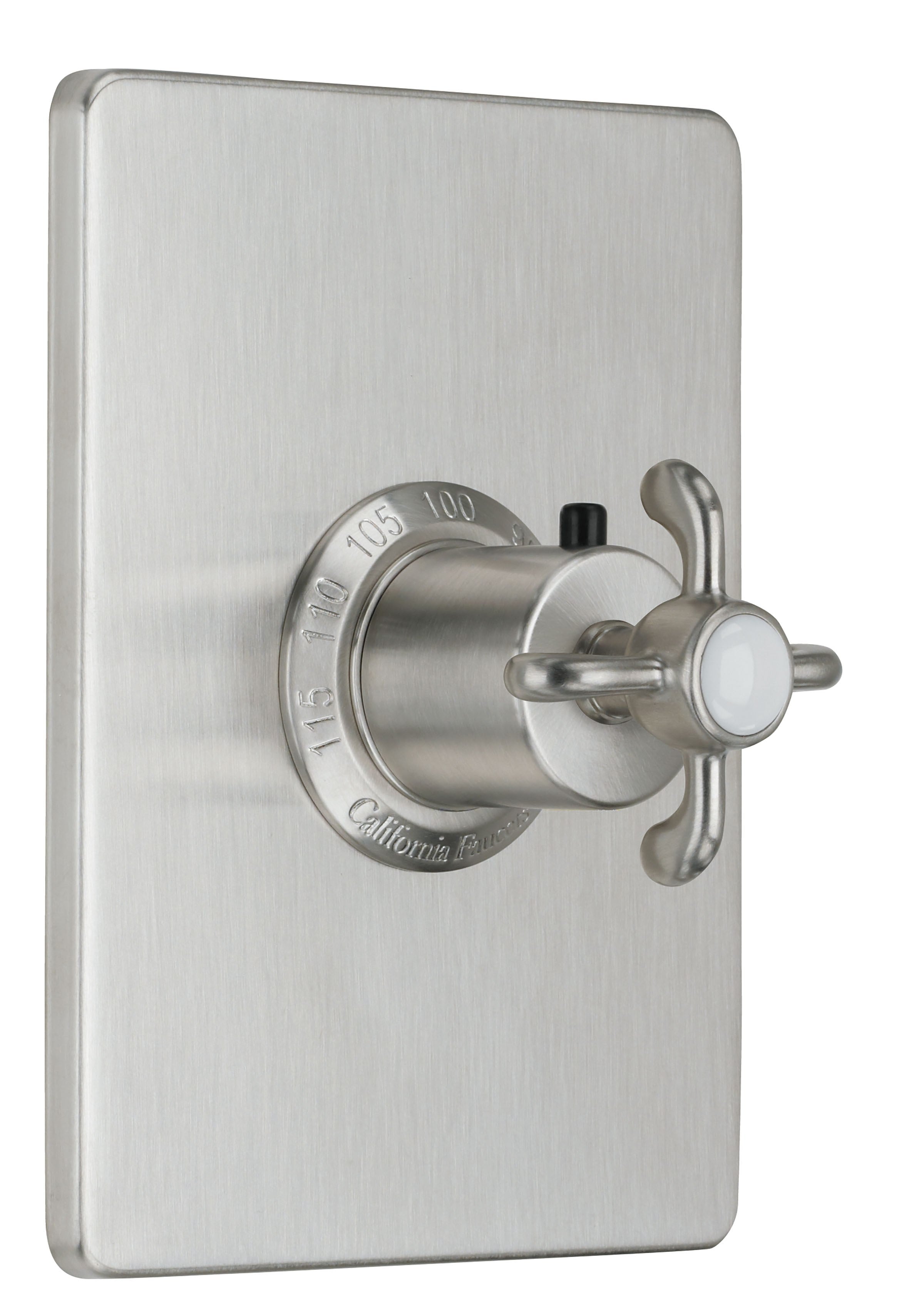 California Faucets Salinas StyleTherm Termostático de 3/4" - Placa Rectangular - Níquel Satinado