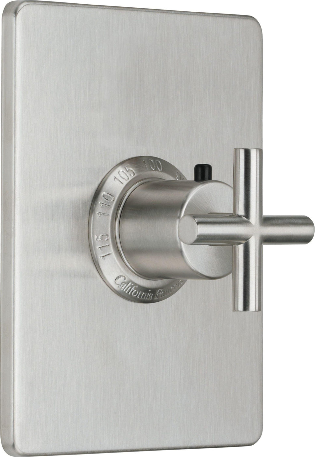 California Faucets Tiburon Termostática StyleTherm de 3/4" - Manija de Cruz - Níquel Satinado