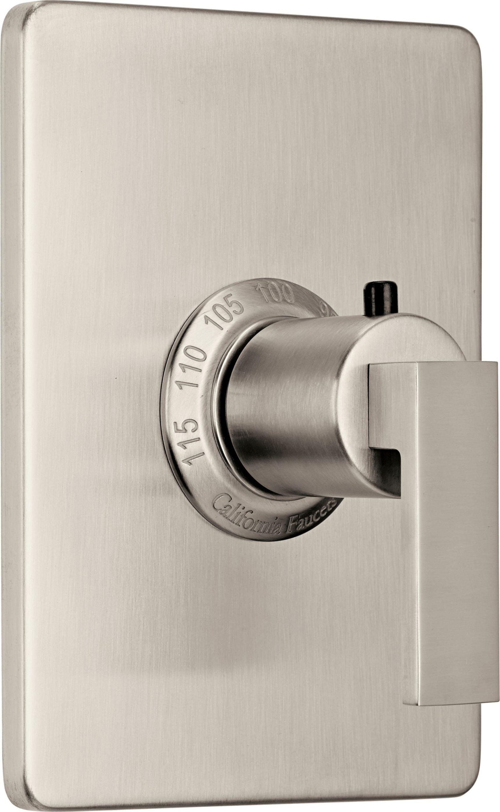 California Faucets Morro Bay StyleTherm Termostático de 3/4" - Placa Rectangular - Níquel Satinado