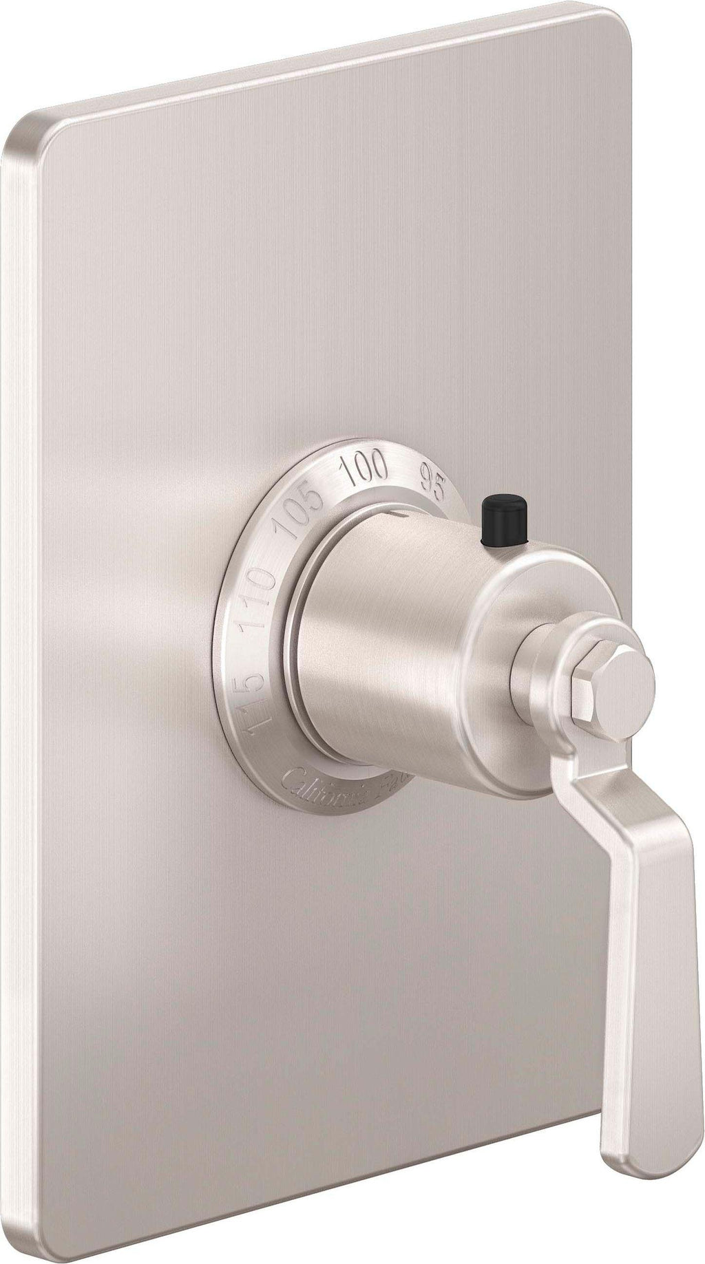 California Faucets Descanso Works StyleTherm Termostático de 3/4" - Placa Rectangular - Níquel Satinado