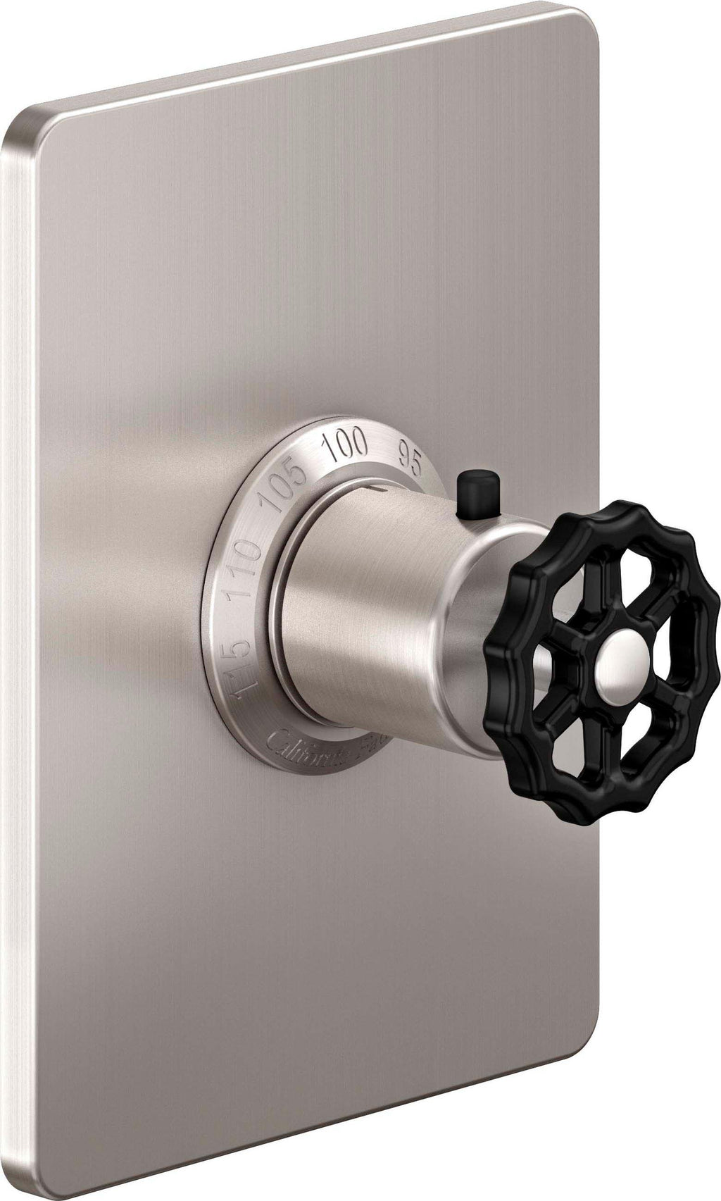 California Faucets Descanso Works StyleTherm Termostático de 3/4" - Placa Rectangular - Níquel Satinado