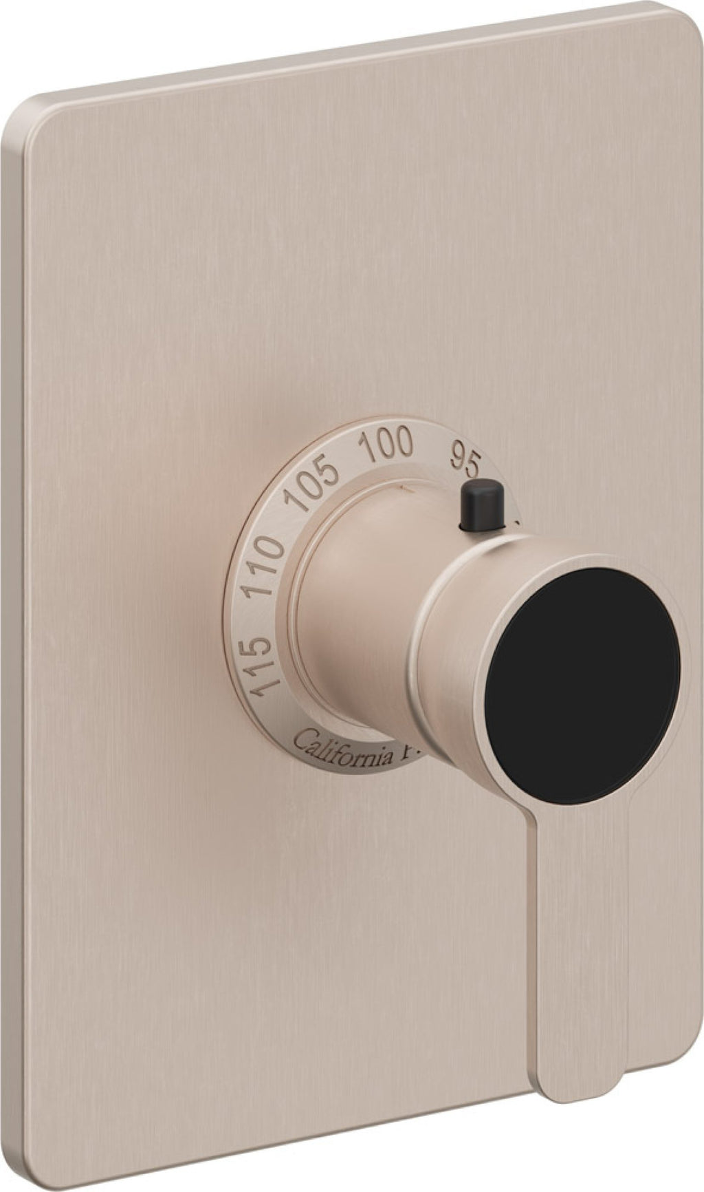 California Faucets Capitola StyleTherm Termostático de 3/4" - Placa Rectangular - Níquel Satinado