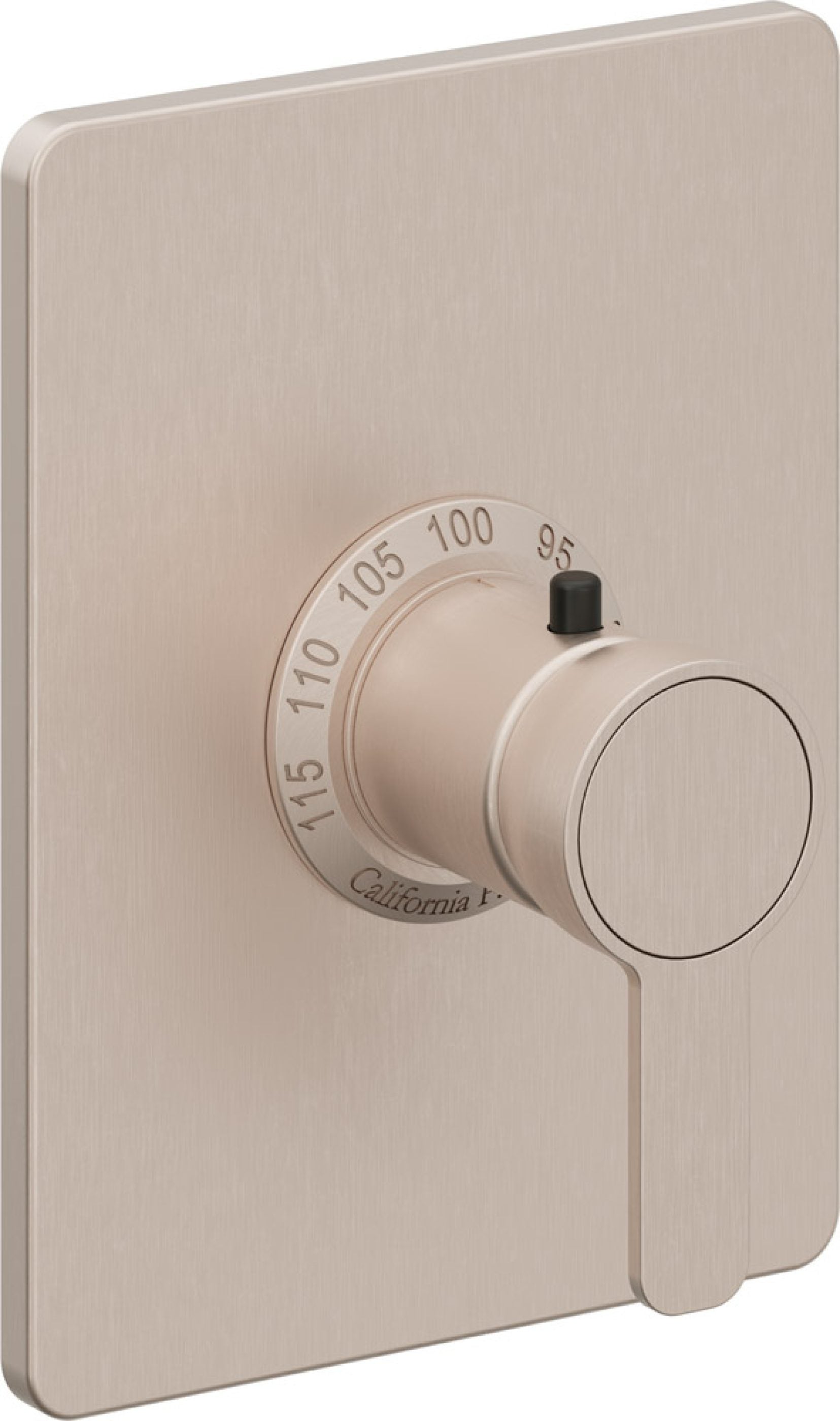 California Faucets Capitola StyleTherm Termostático de 3/4" - Placa Rectangular - Níquel Satinado