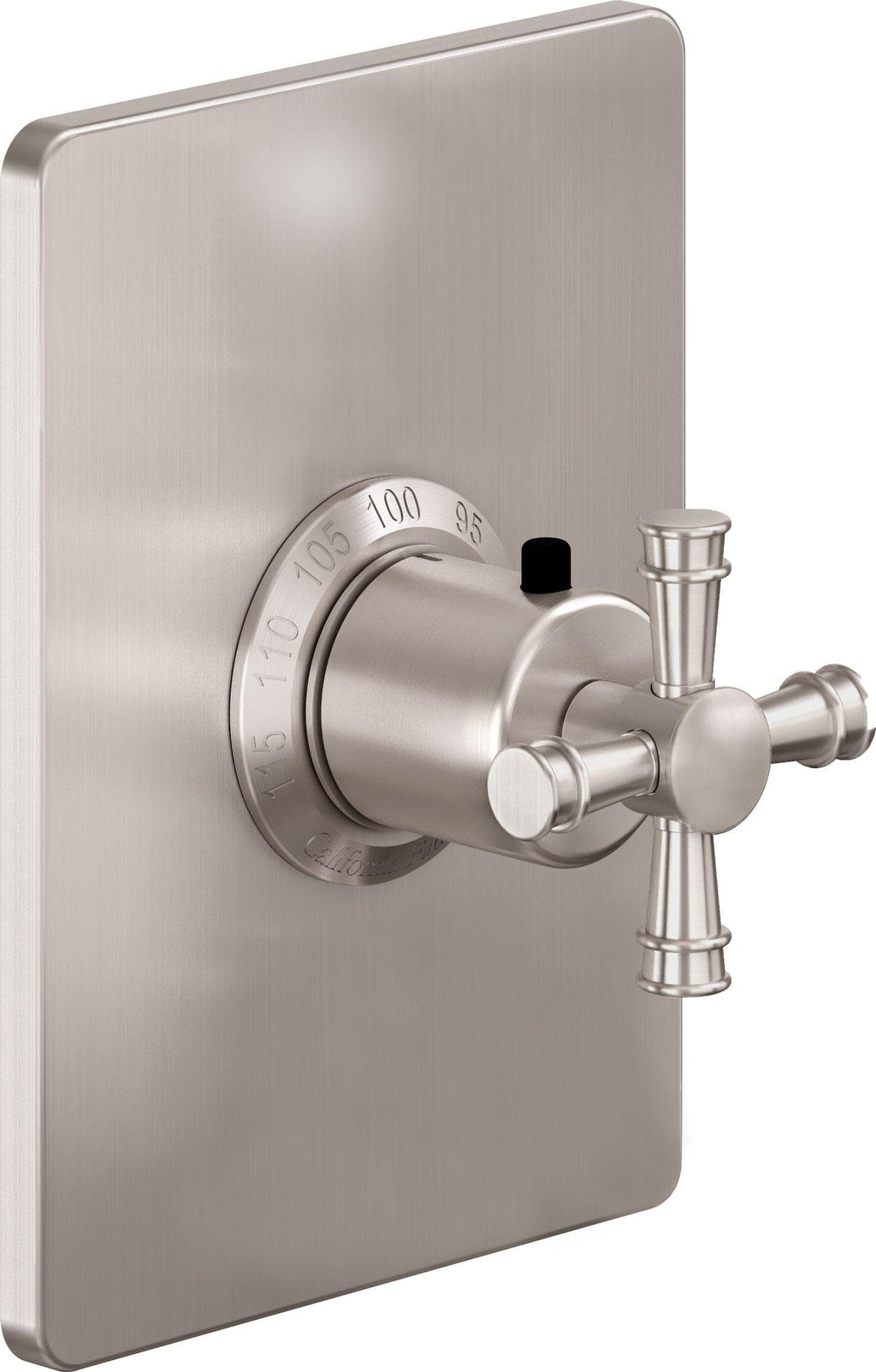 California Faucets Trousdale StyleTherm Termostático de 3/4" - Placa Rectangular - Níquel Satinado