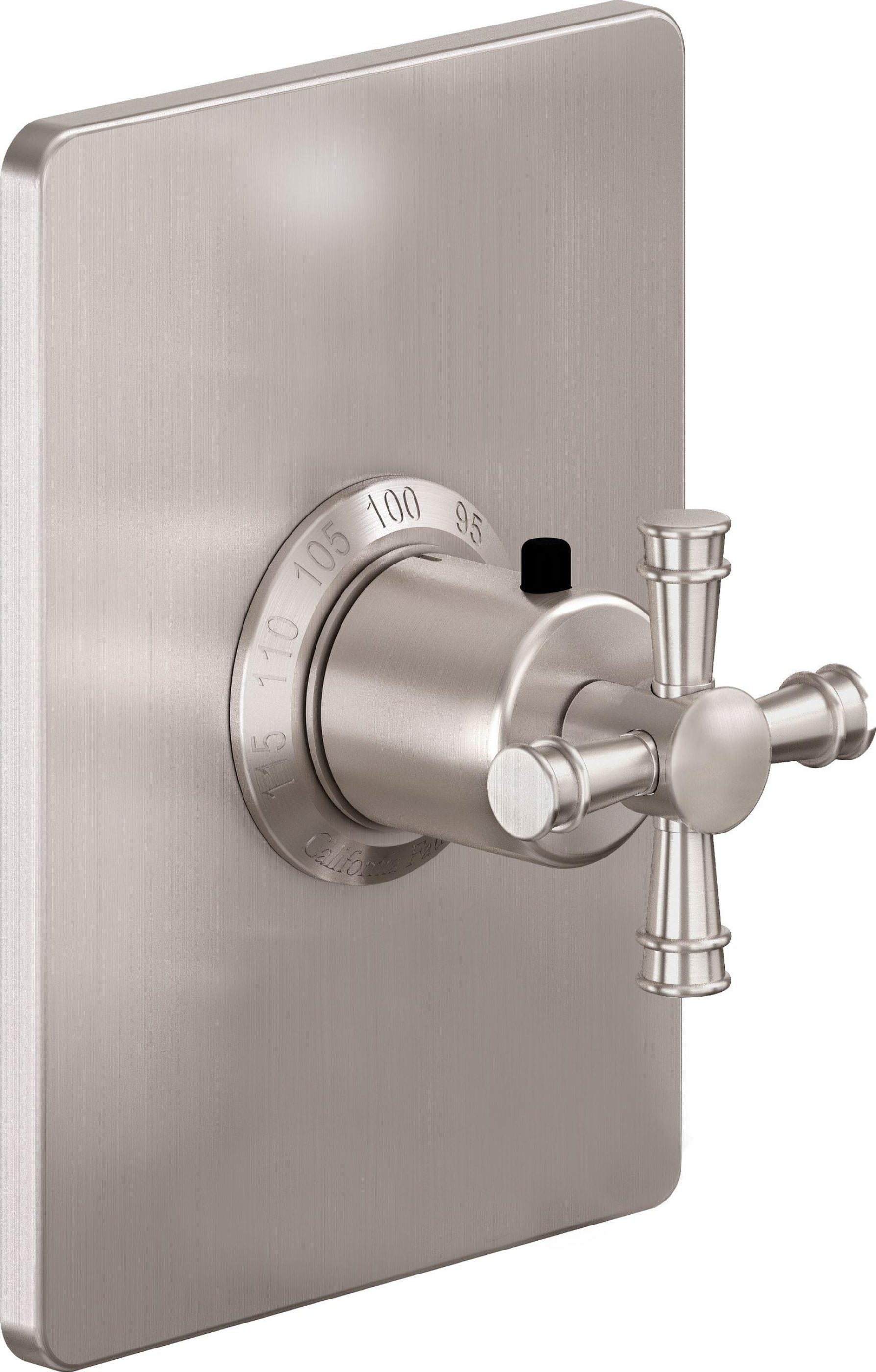 California Faucets Trousdale StyleTherm Termostático de 3/4" - Placa Rectangular - Níquel Satinado