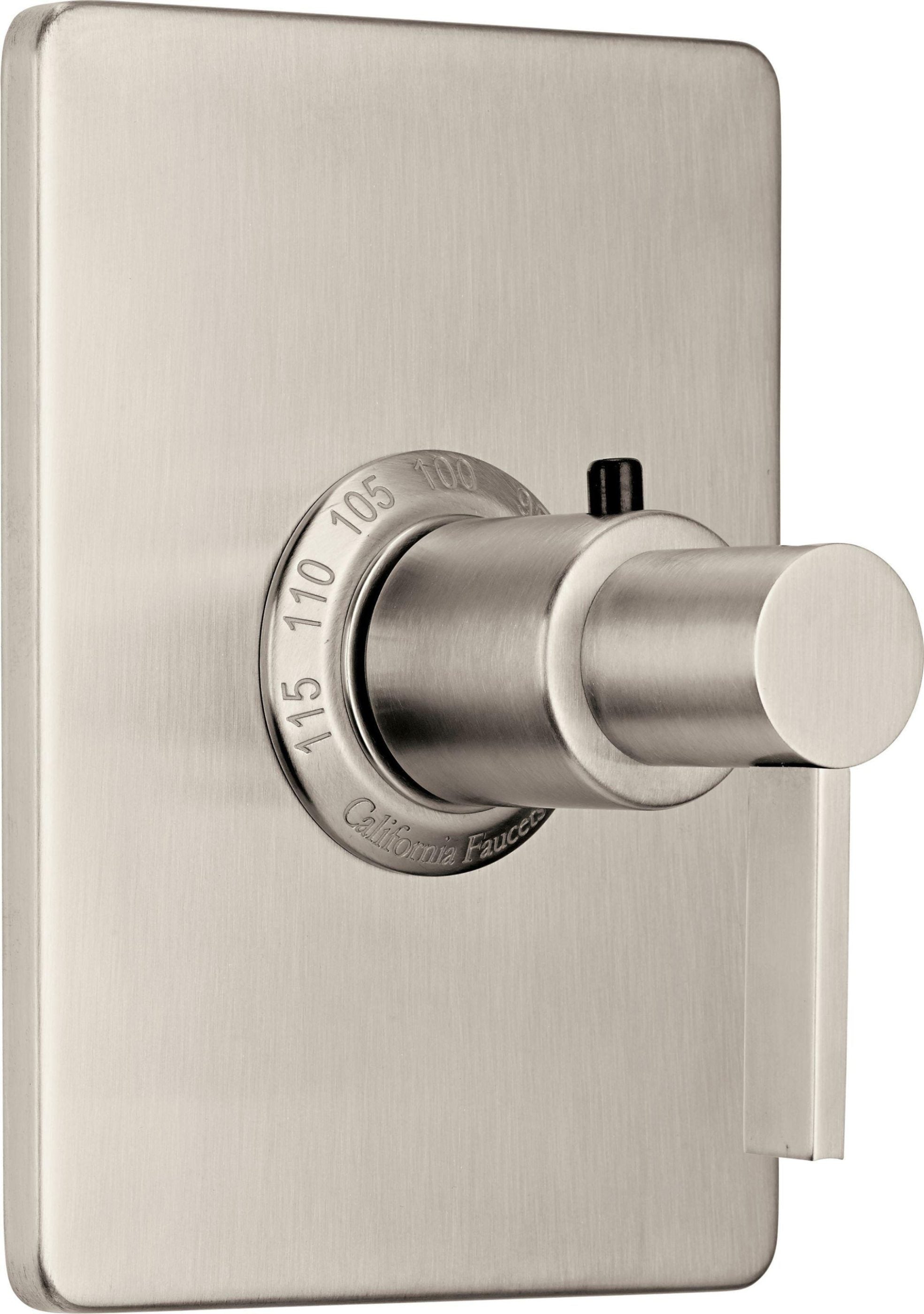 California Faucets Bel Canto StyleTherm Termostático de 3/4" - Placa Rectangular - Níquel Satinado
