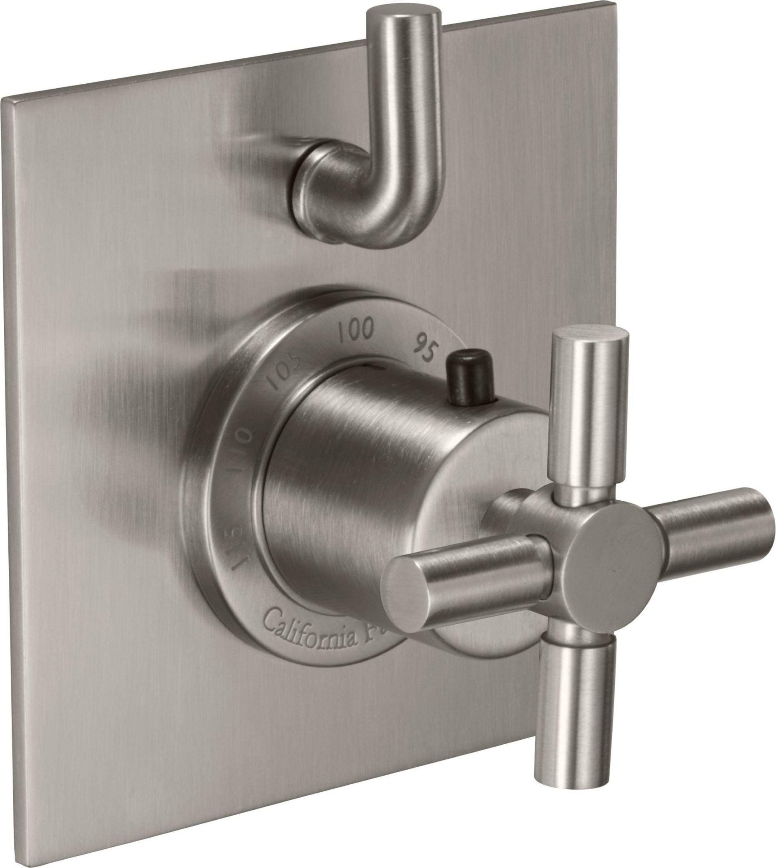 California Faucets Descanso StyleTherm con Control de Volumen Individual - Manija de Cruz Lisa