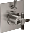 California Faucets Descanso StyleTherm con Control de Volumen Individual - Manija de Cruz de Fibra de Carbono