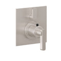 California Faucets San Elijo StyleTherm con Control de Volumen Individual - Placa Plana - Base Cuadrada - Níquel Satinado