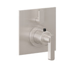California Faucets San Elijo StyleTherm con Control de Volumen Individual - Placa Plana - Base Cuadrada - Níquel Satinado