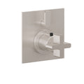 California Faucets San Elijo StyleTherm con Control de Volumen Individual - Placa Plana - Base Cuadrada - Níquel Satinado