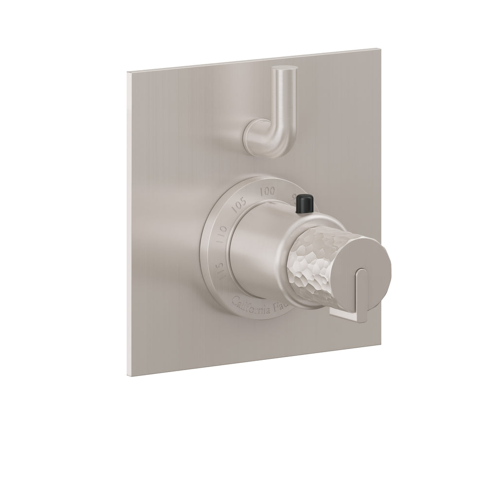 California Faucets Jalama StyleTherm con Control de Volumen Individual - Placa Plana - Níquel Satinado
