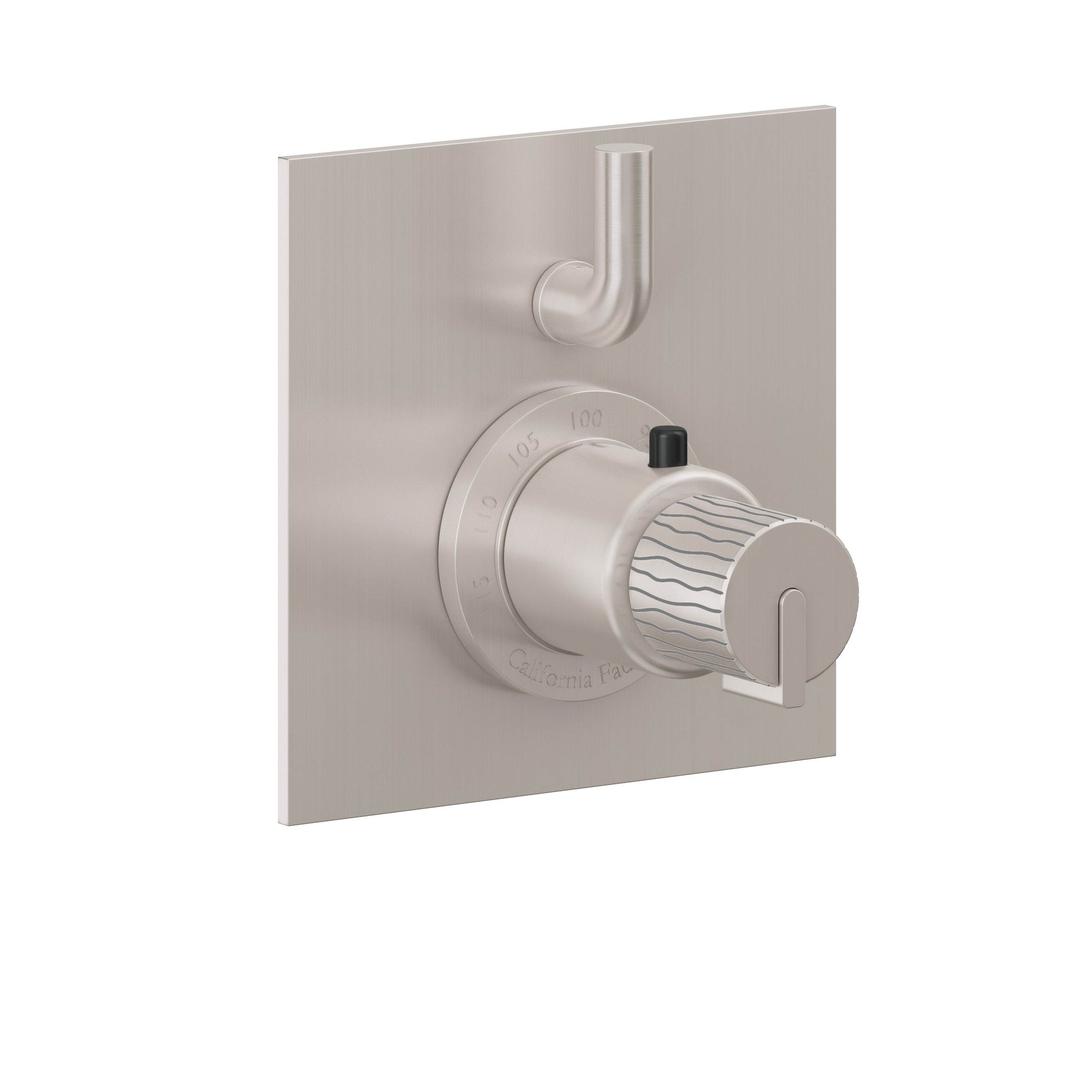 California Faucets Jalama StyleTherm con Control de Volumen Individual - Placa Plana - Níquel Satinado