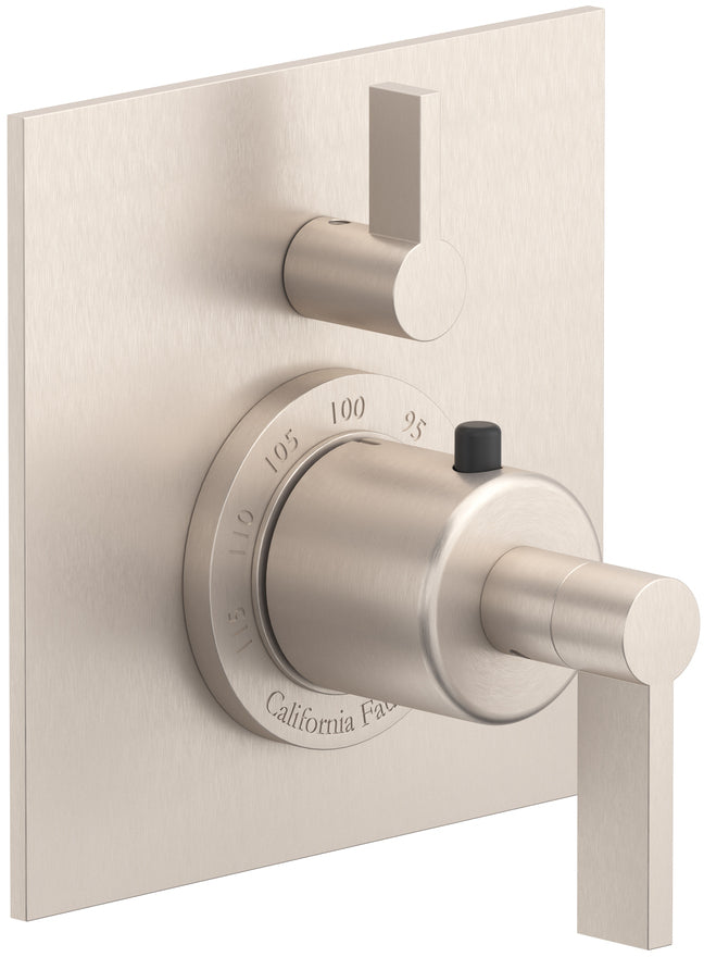 California Faucets Cayucos StyleTherm con Control de Volumen Individual - Níquel Satinado