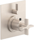 California Faucets Cayucos StyleTherm con Control de Volumen Individual - Manija de Cruz - Níquel Satinado