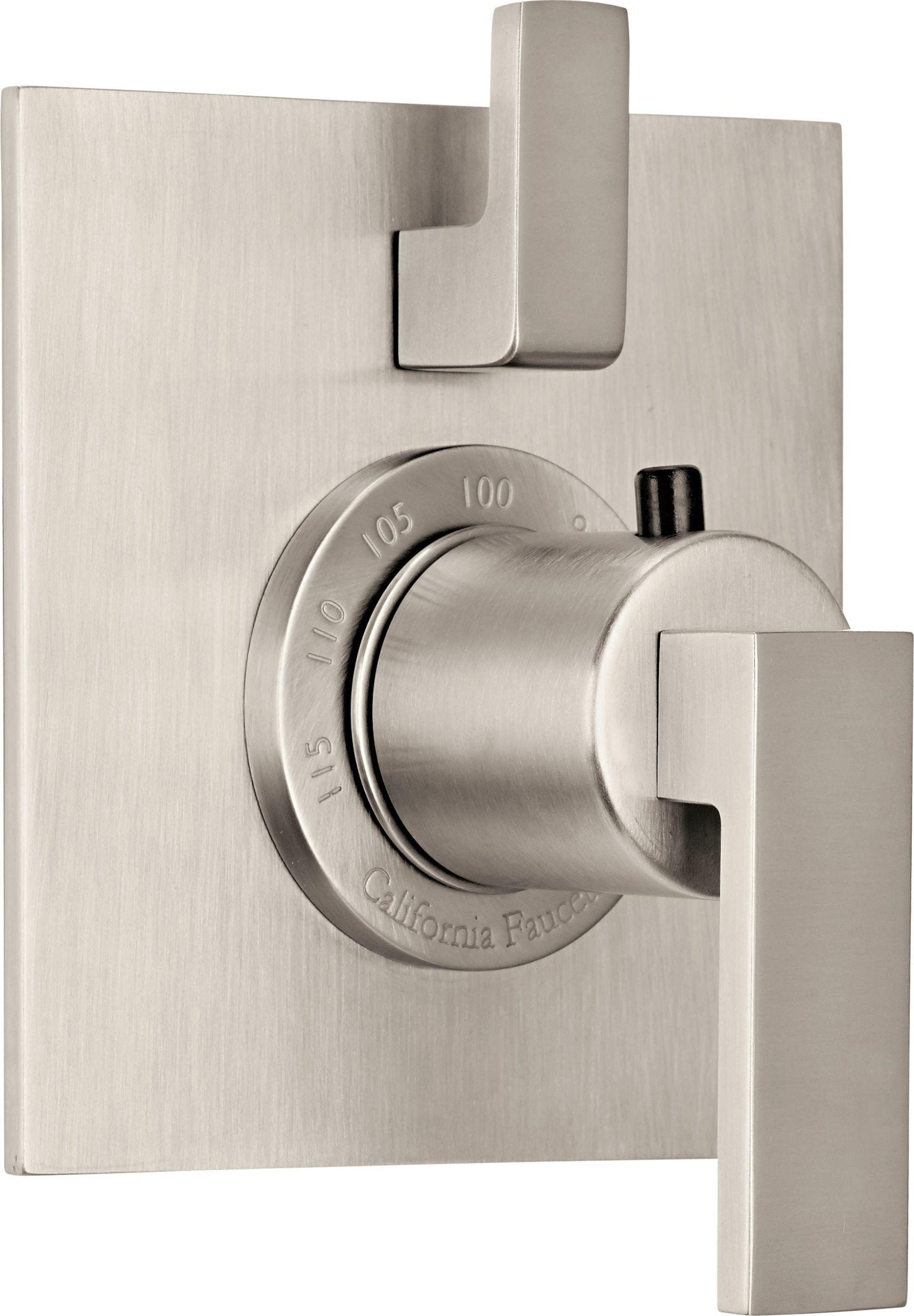 California Faucets Morro Bay StyleTherm con Control de Volumen Individual - Placa Plana - Níquel Satinado