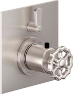 California Faucets Descanso Works StyleTherm con Control de Volumen Individual - Placa Plana - Níquel Satinado
