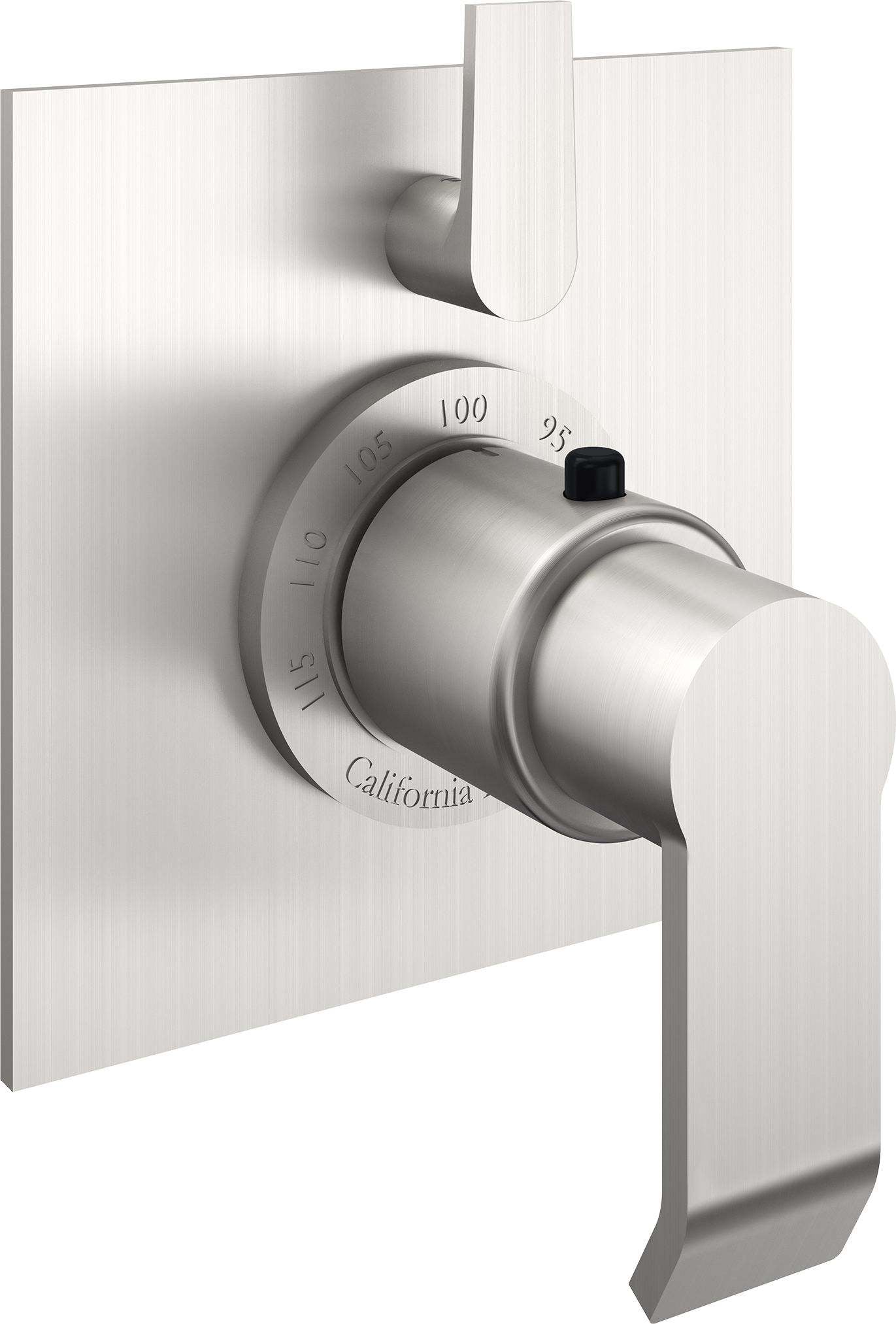 California Faucets Libretto StyleTherm con Control de Volumen Individual - Placa Plana - Níquel Satinado