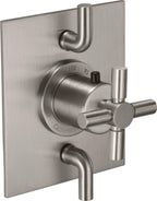 California Faucets Descanso StyleTherm con Control de Volumen Doble - Manija de Cruz Lisa