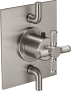 California Faucets Descanso StyleTherm con Control de Volumen Doble - Manija de Cruz Moleteada