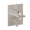 California Faucets San Elijo StyleTherm con Control de Volumen Doble - Placa Plana - Base Cuadrada - Níquel Satinado