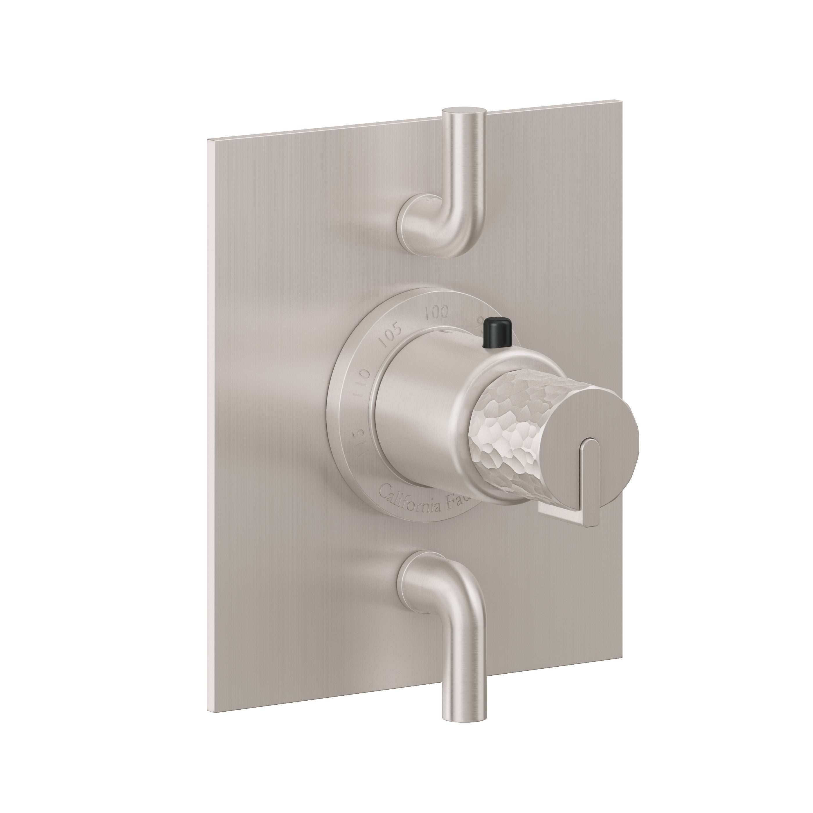 California Faucets Jalama StyleTherm con Control de Volumen Doble - Placa Plana - Níquel Satinado