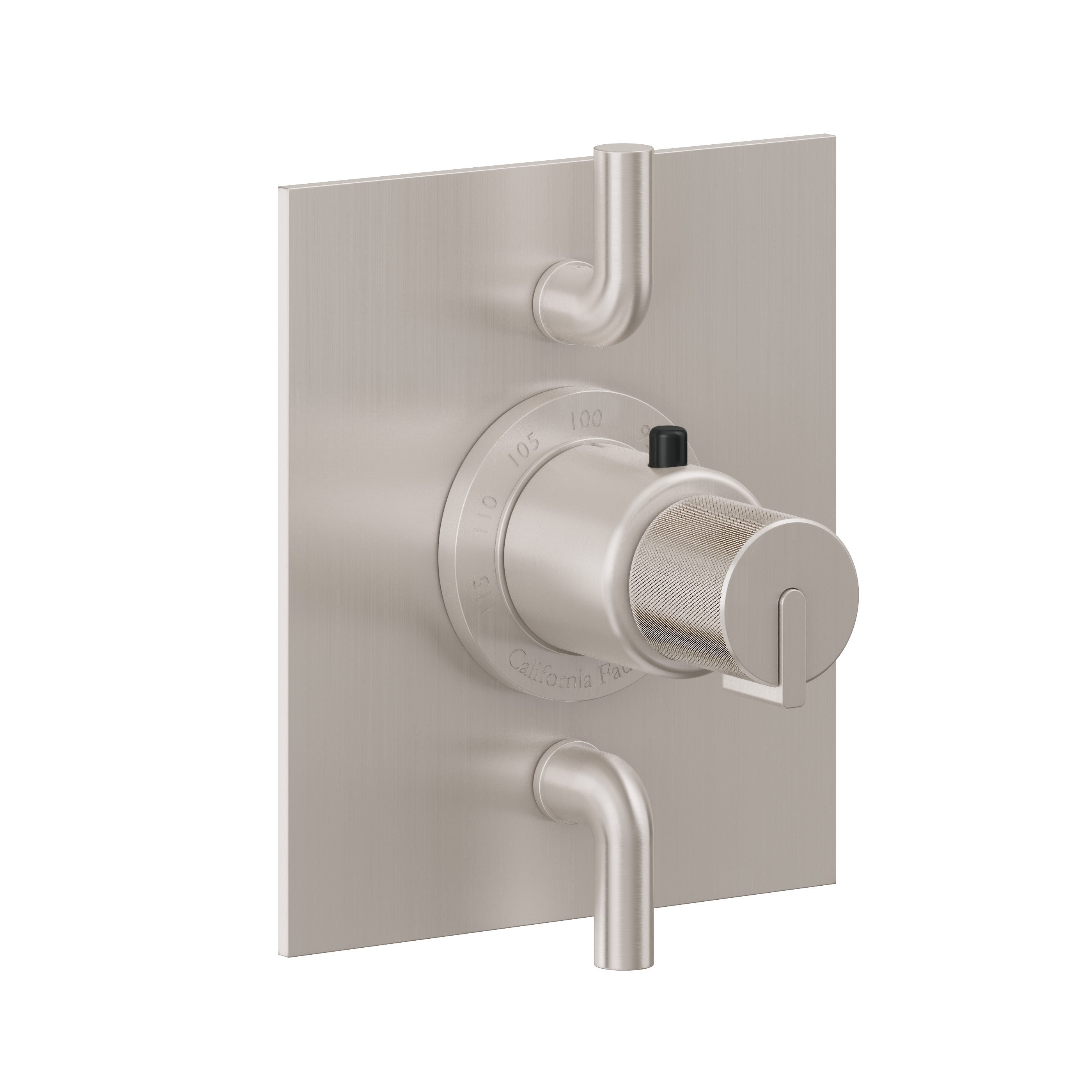 California Faucets Jalama StyleTherm con Control de Volumen Doble - Placa Plana - Níquel Satinado