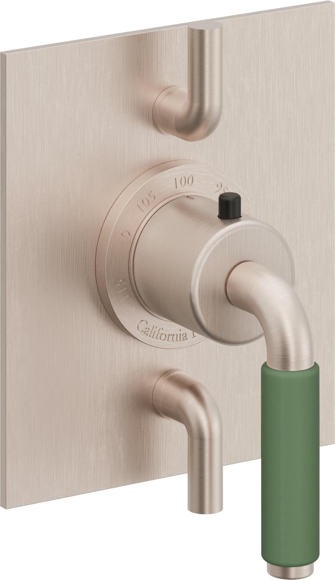 California Faucets Cayucos StyleTherm con Control de Volumen Doble - Níquel Satinado