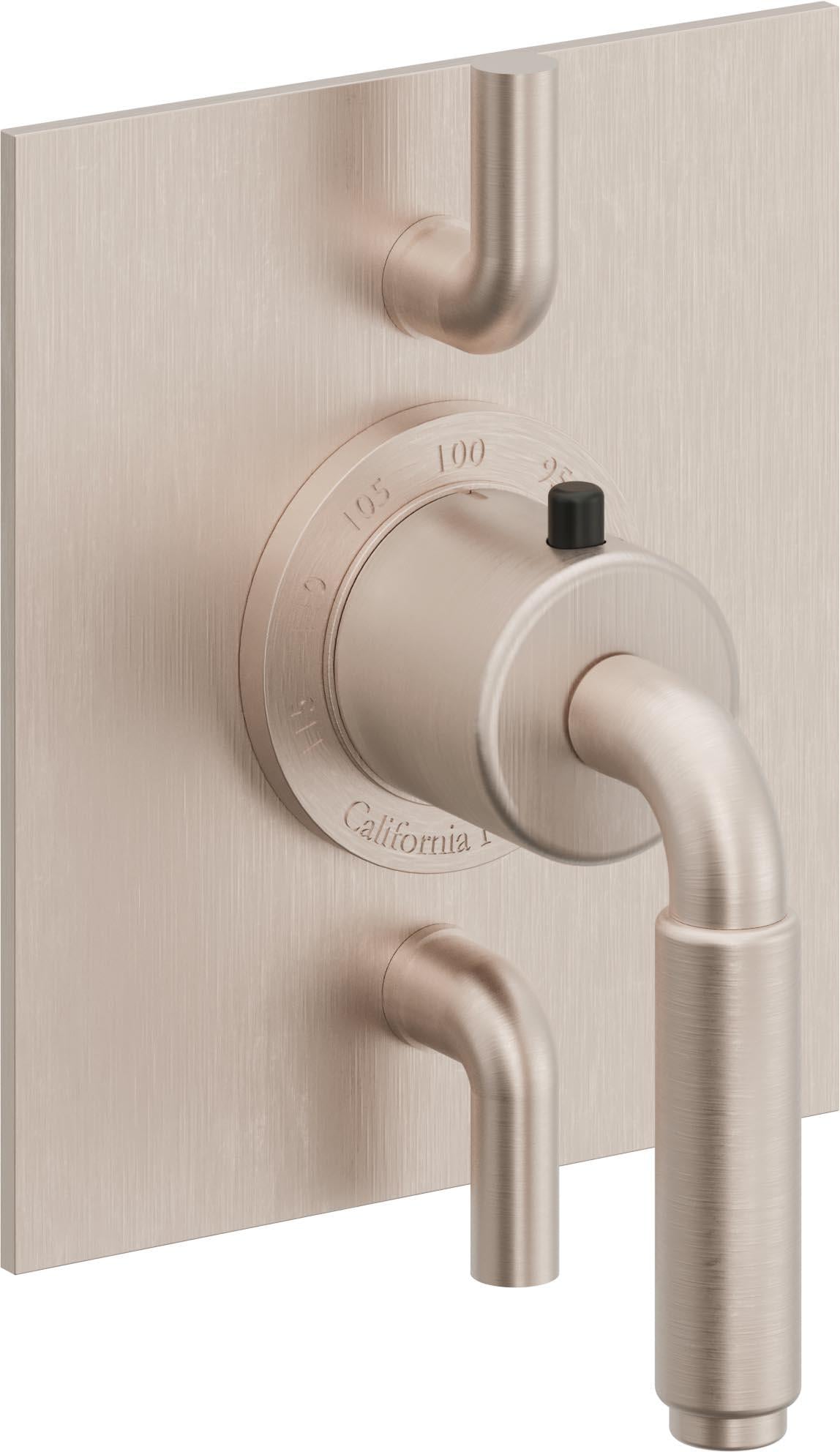 California Faucets Cayucos StyleTherm con Control de Volumen Doble - Níquel Satinado