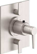 California Faucets D Street StyleTherm con Control de Volumen Doble - Placa Plana - Palanca Plana - Níquel Satinado