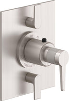 California Faucets D Street StyleTherm con Control de Volumen Doble - Placa Plana - Palanca Plana - Níquel Satinado
