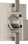 California Faucets Morro Bay StyleTherm con Control de Volumen Doble - Placa Plana - Níquel Satinado