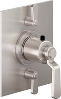 California Faucets Descanso Works StyleTherm con Control de Volumen Doble - Placa Plana - Níquel Satinado