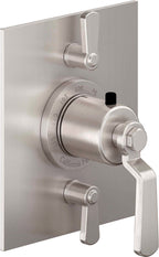 California Faucets Descanso Works StyleTherm con Control de Volumen Doble - Placa Plana - Níquel Satinado