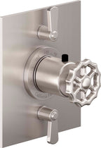 California Faucets Descanso Works StyleTherm con Control de Volumen Doble - Placa Plana - Níquel Satinado