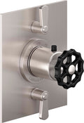 California Faucets Descanso Works StyleTherm con Control de Volumen Doble - Placa Plana - Níquel Satinado