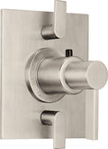 California Faucets Bel Canto StyleTherm con Control de Volumen Doble - Placa Plana - Níquel Satinado