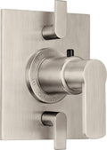 California Faucets Arpeggio StyleTherm con Control de Volumen Doble - Placa Plana - Níquel Satinado