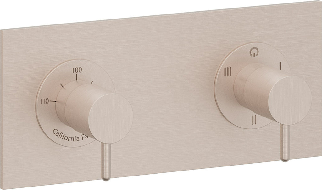 California Faucets Avalon StyleTherm Vista™ - Placa Rectangular (9" x 4") - Níquel Satinado