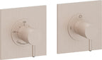 California Faucets Avalon StyleTherm Vista™ - Dos Placas Cuadradas (4" c/u) - Níquel Satinado