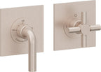 California Faucets Tamalpais StyleTherm Vista™ - Dos Placas Cuadradas (4" c/u) - Níquel Satinado