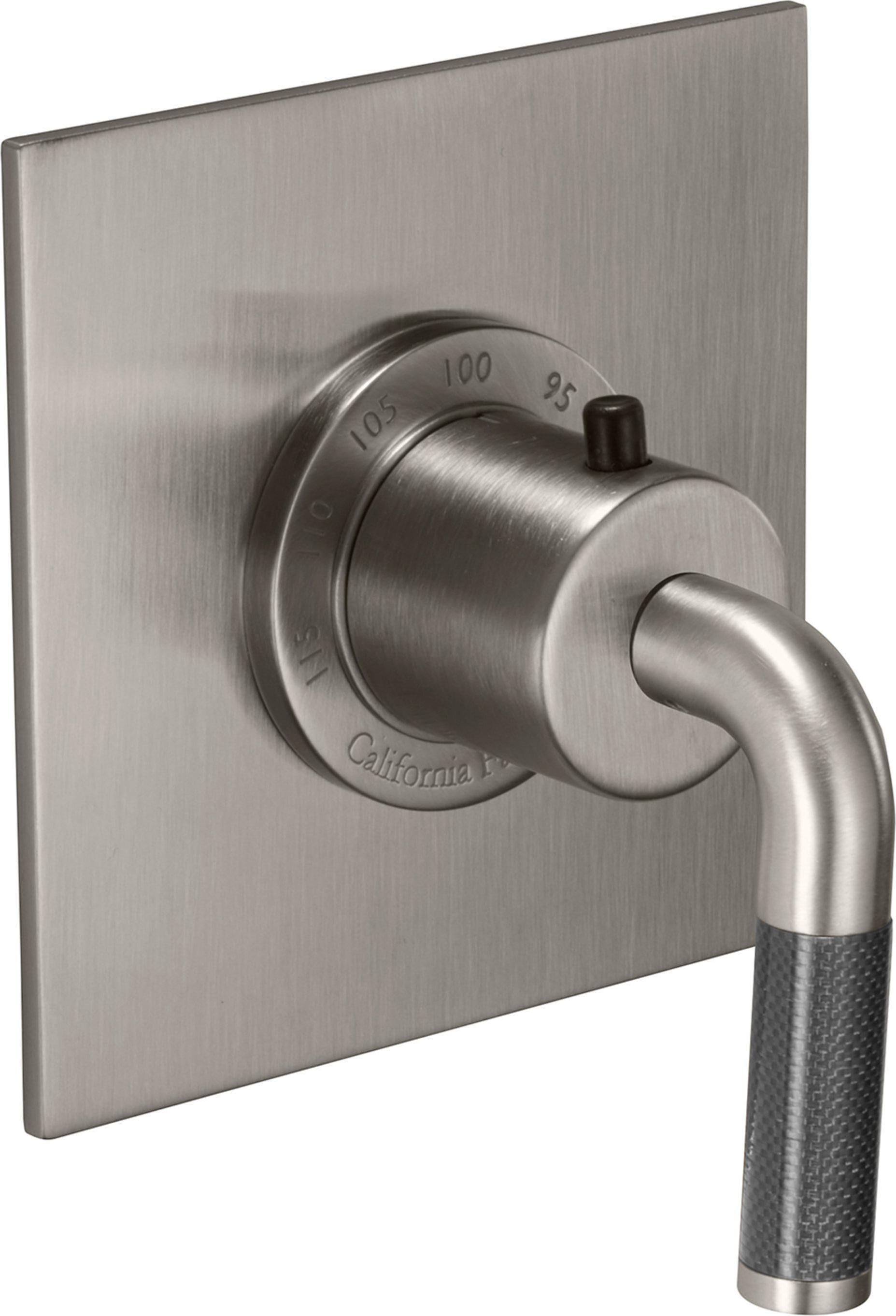 California Faucets Descanso StyleTherm Termostático de 3/4" - Palanca de Fibra de Carbono - Níquel Satinado