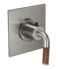 California Faucets Descanso StyleTherm Termostático de 3/4" - Palanca de Teca - Níquel Satinado