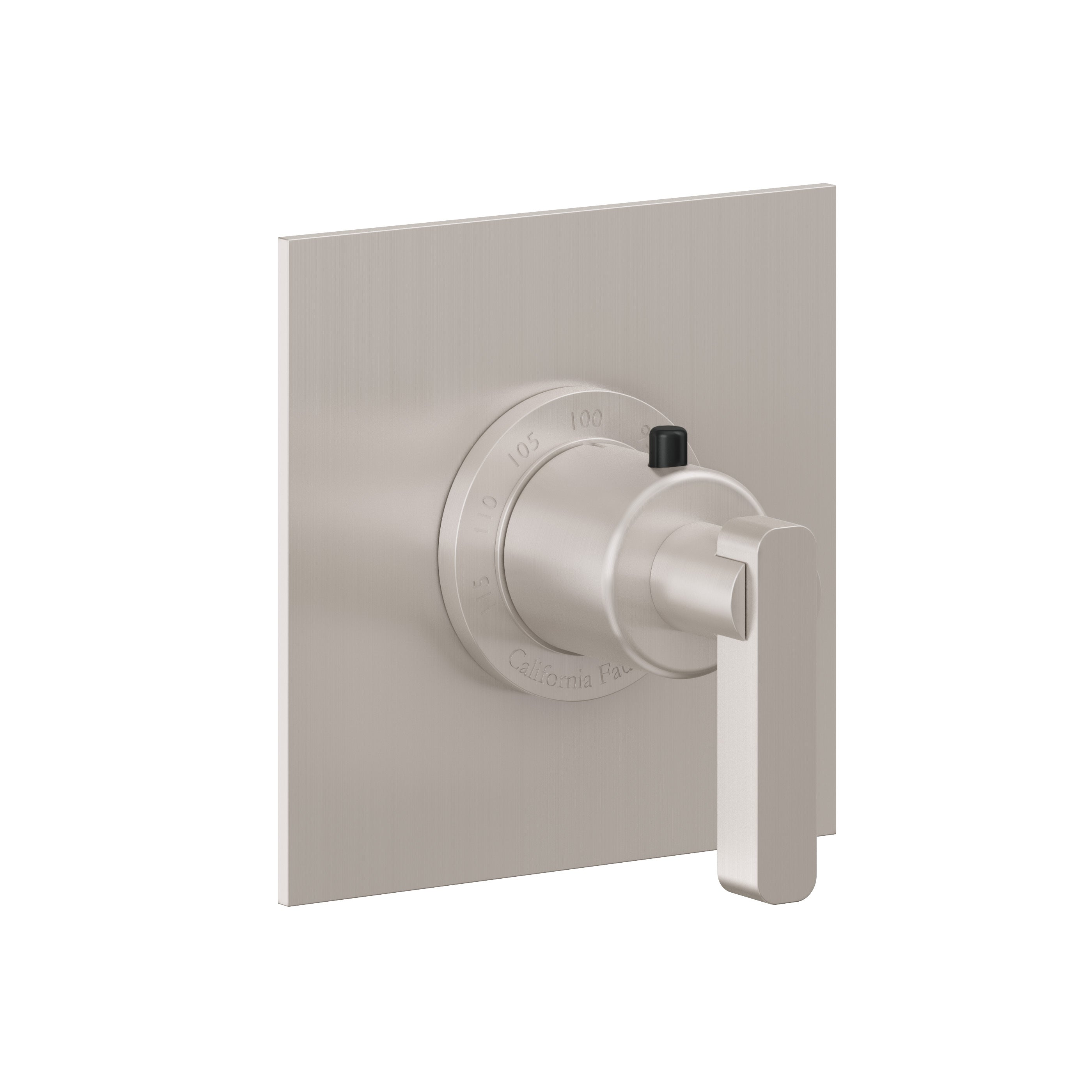 California Faucets San Elijo StyleTherm Termostático de 3/4" - Placa Plana - Base Cuadrada - Níquel Satinado