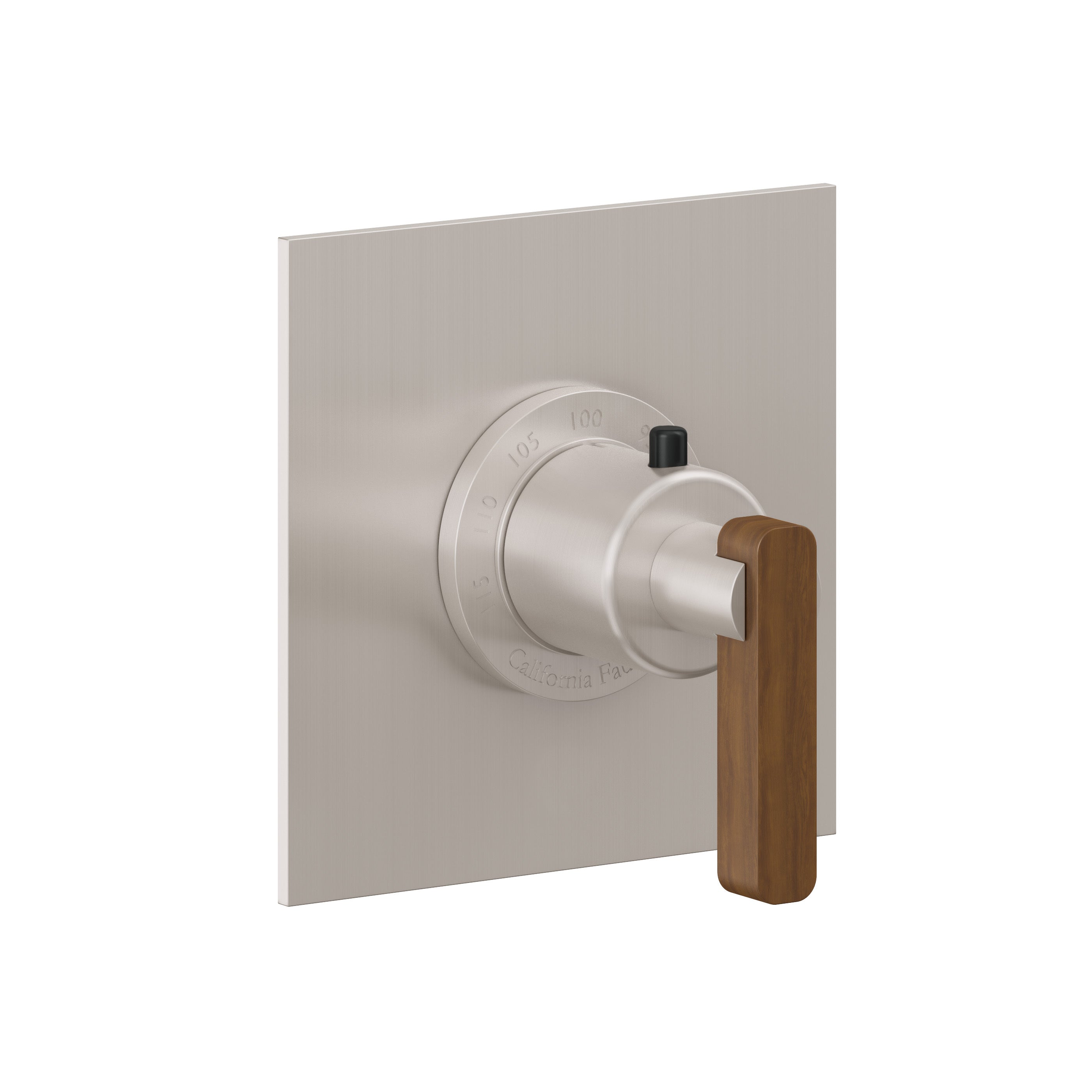 California Faucets San Elijo StyleTherm Termostático de 3/4" - Placa Plana - Base Cuadrada - Níquel Satinado