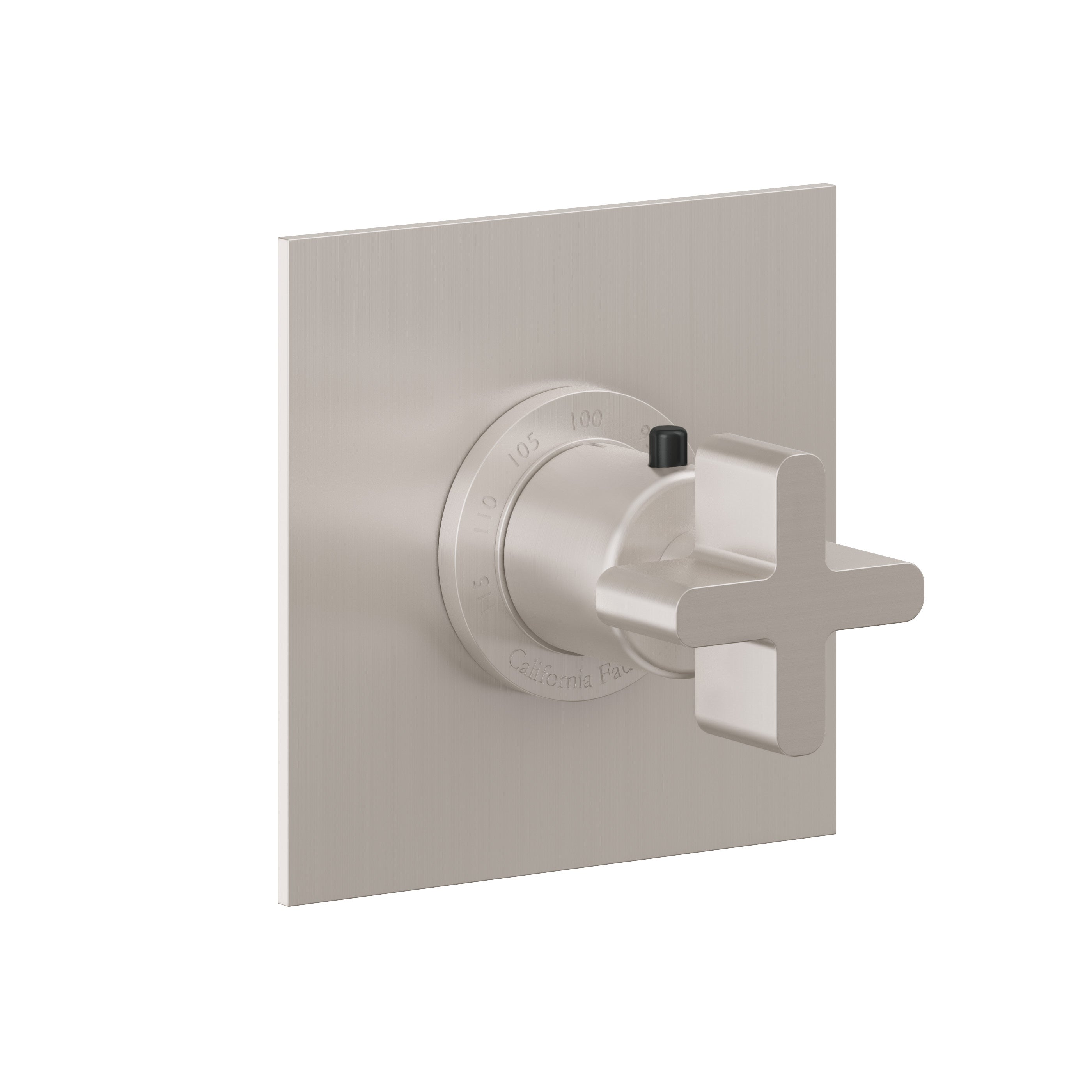 California Faucets San Elijo StyleTherm Termostático de 3/4" - Placa Plana - Base Cuadrada - Níquel Satinado