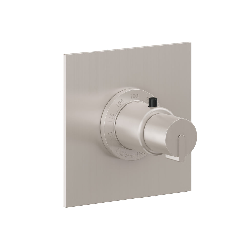 California Faucets Jalama StyleTherm Termostático de 3/4" - Placa Plana - Níquel Satinado