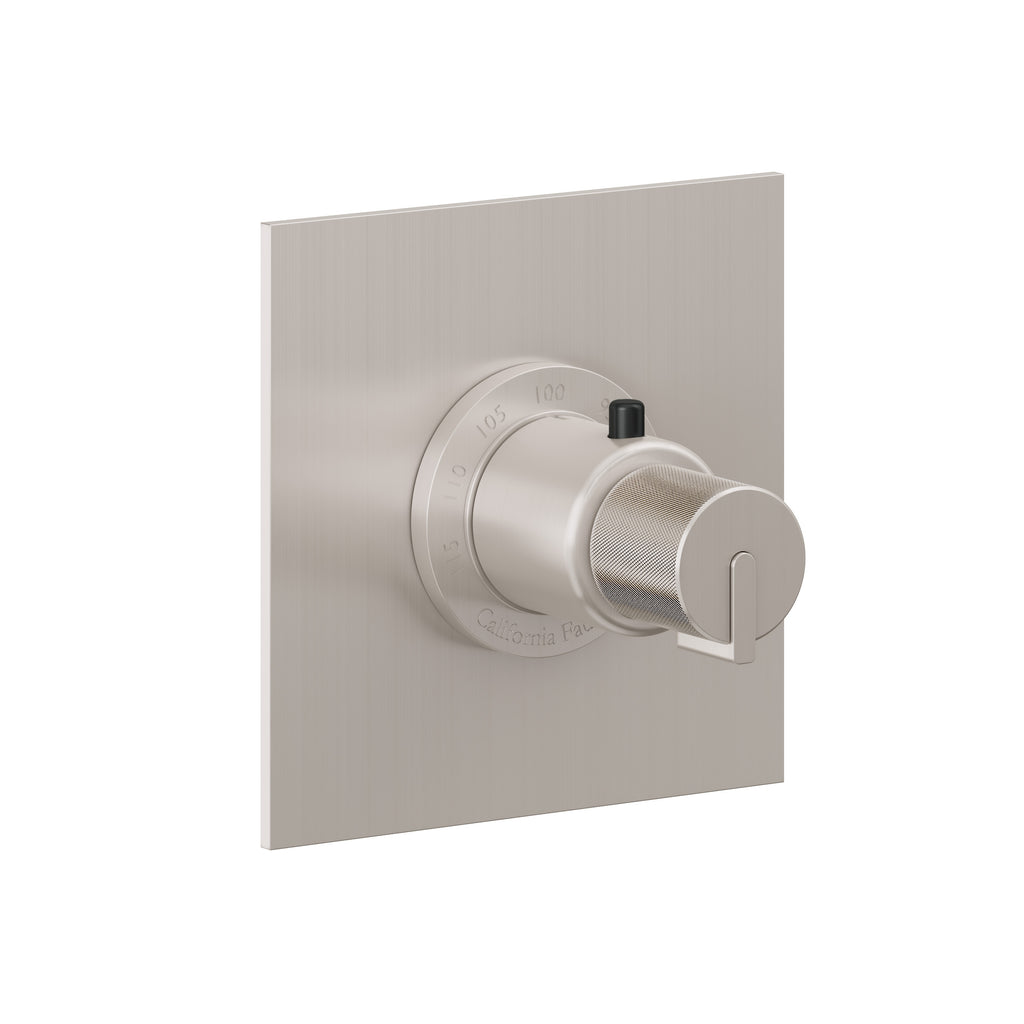 California Faucets Jalama StyleTherm Termostático de 3/4" - Placa Plana - Níquel Satinado