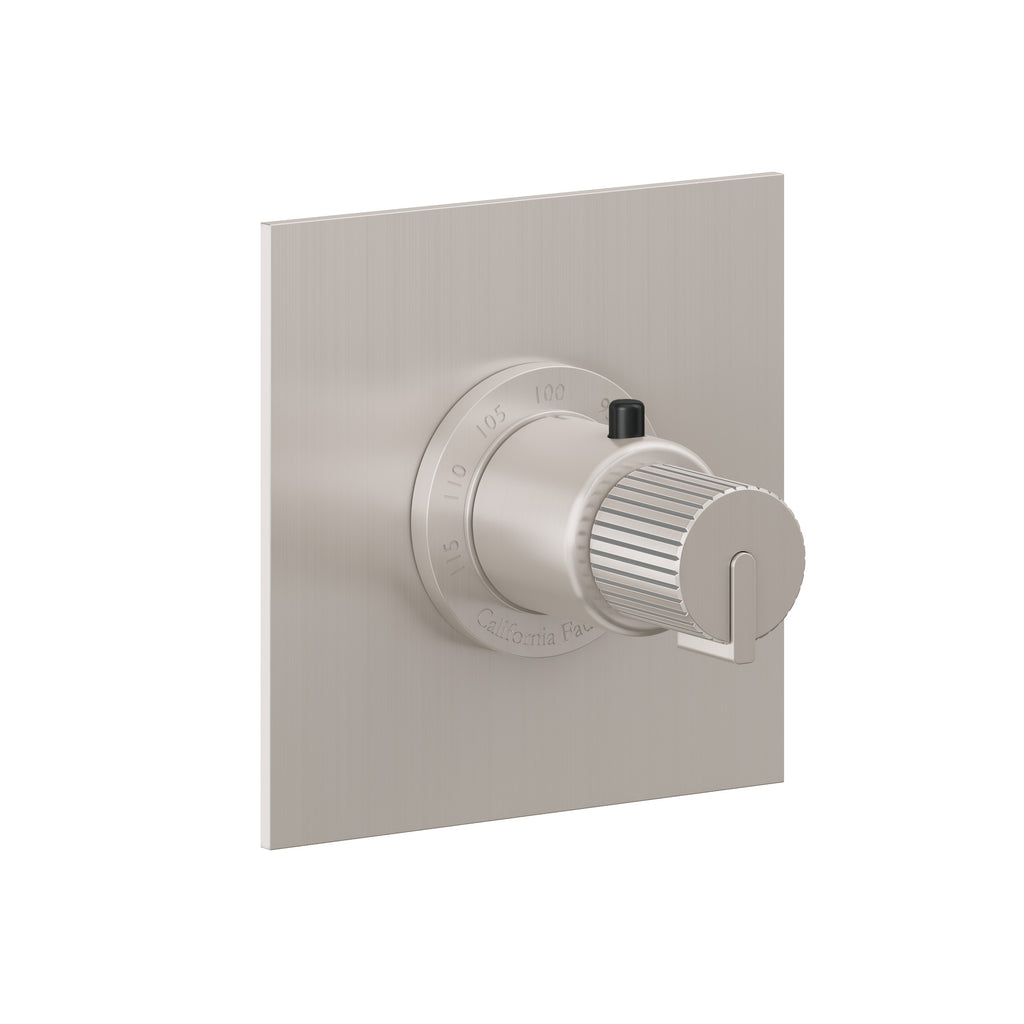 California Faucets Jalama StyleTherm Termostático de 3/4" - Placa Plana - Níquel Satinado